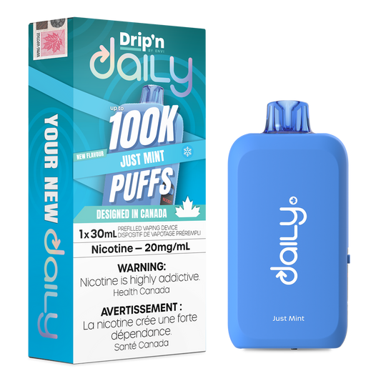 Drip'n Daily  Disposable Vape - 100K Puffs - 30mL - Just Mint