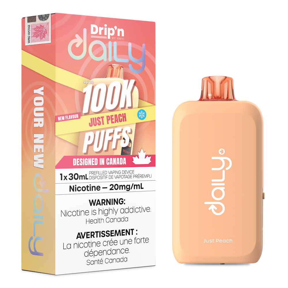 Drip'n Daily  Disposable Vape - 100K Puffs - 30mL - Just Peach