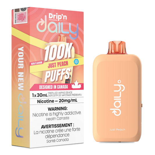 Drip'n Daily  Disposable Vape - 100K Puffs - 30mL - Just Peach