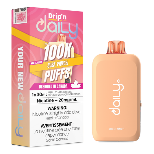 Drip'n Daily  Disposable Vape - 100K Puffs - 30mL - Just Punch