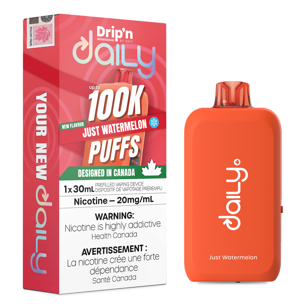 Drip'n Daily  Disposable Vape - 100K Puffs - 30mL - Just Watermelon