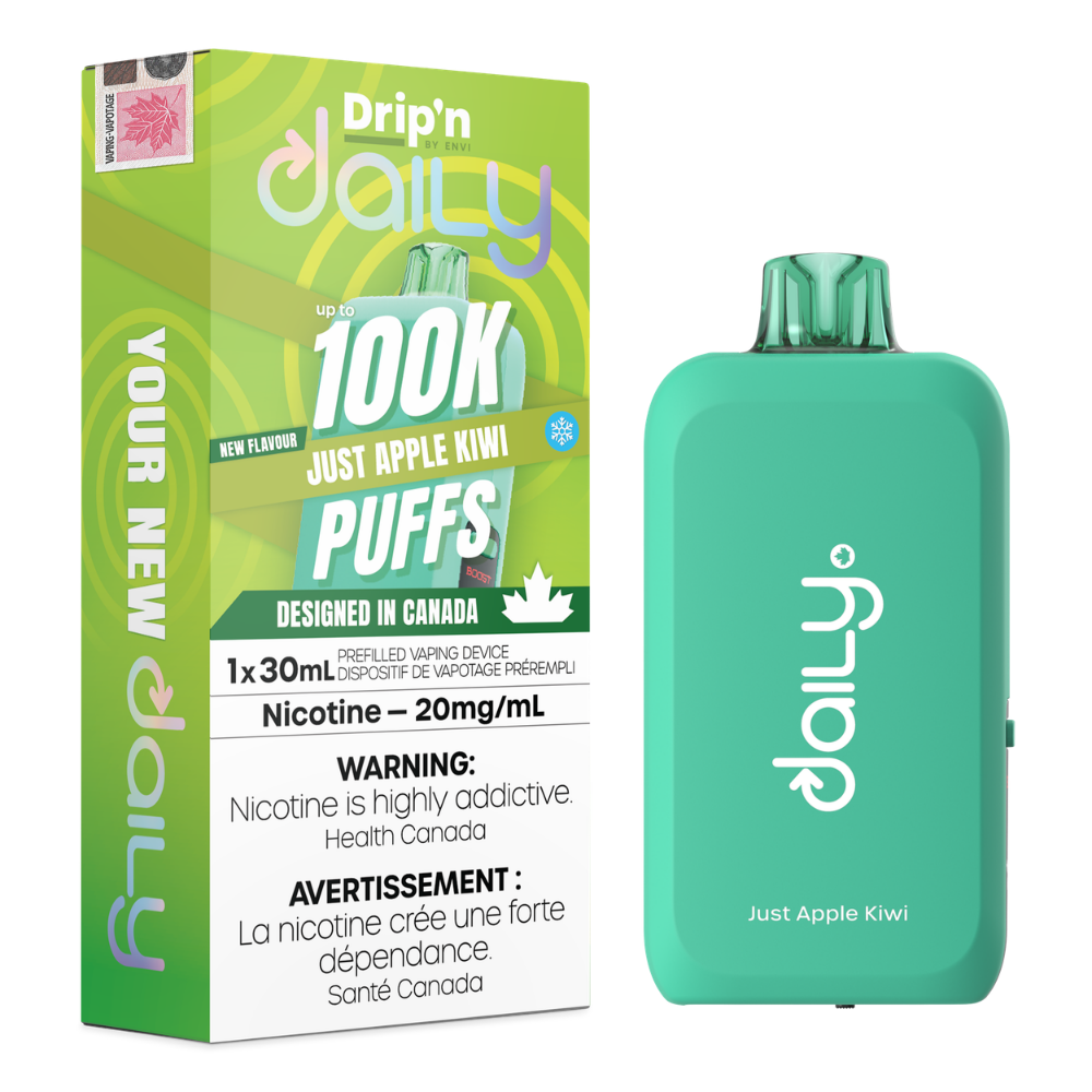 Drip'n Daily Disposable Vape - 100K Puffs - 30mL - Just Apple Kiwi