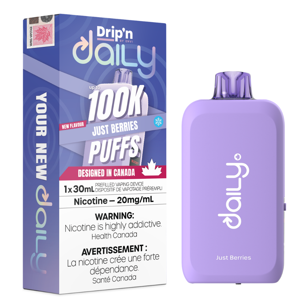 Drip'n Daily Disposable Vape - 100K Puffs - 30mL - Just Berries