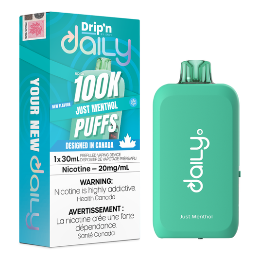 Drip'n Daily Disposable Vape - 100K Puffs - 30mL - Just Menthol