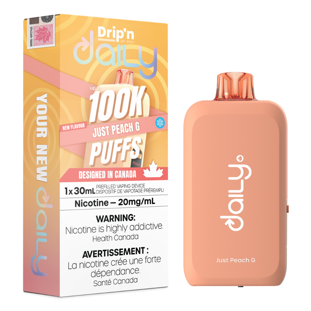 Drip'n Daily Disposable Vape - 100K Puffs - 30mL - Just Peach G