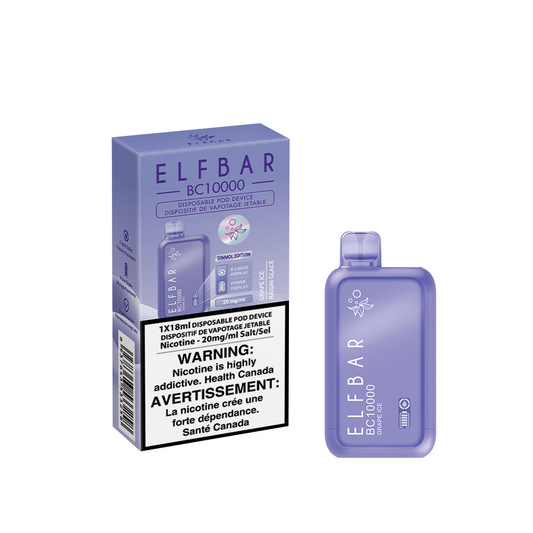 Elf Bar BC10000 Disposable Vape - Grape Ice (18mL)
