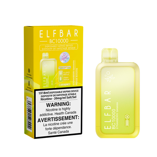Elf Bar BC10000 Disposable Vape - Strawberry Banana (18mL)