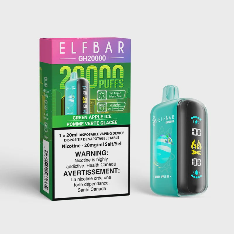 Elf Bar GH20000 Disposable Vape - Green Apple Ice (20mL)