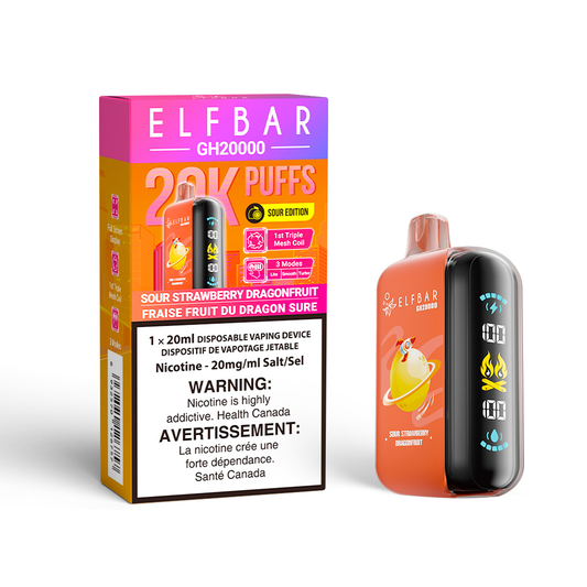 Elf Bar GH20000 Disposable Vape - Sour Strawberry Dragonfruit (20mL)