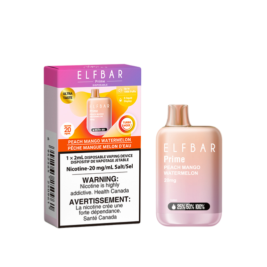 Elf Bar Prime 1800 Puffs Disposable Vape - Peach Mango Watermelon (2mL)