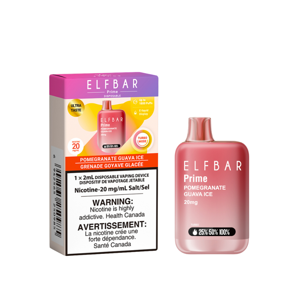 Elf Bar Prime 1800 Puffs Disposable Vape - Pomegranate Guava Ice (2mL)