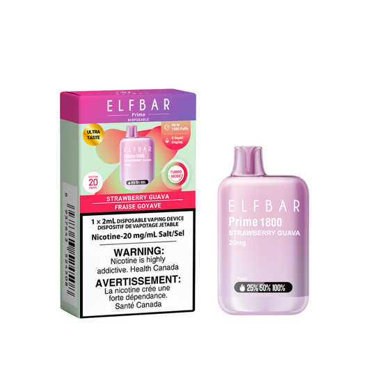 Elf Bar Prime 1800 Puffs Disposable Vape - Strawberry Guava (2mL)