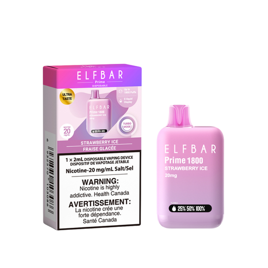 Elf Bar Prime 1800 Puffs Disposable Vape - Strawberry Ice (2mL)
