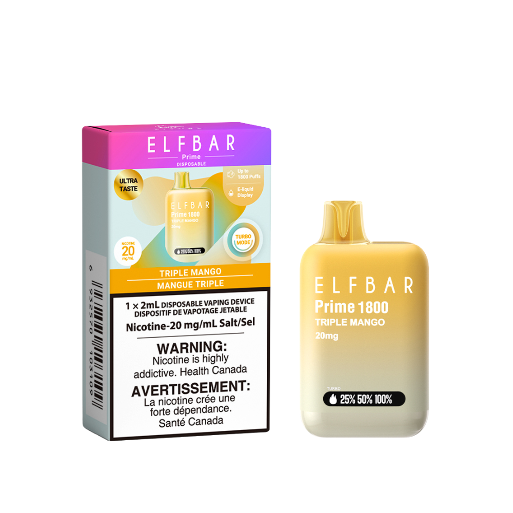 Elf Bar Prime 1800 Puffs Disposable Vape - Triple Mango (2mL)