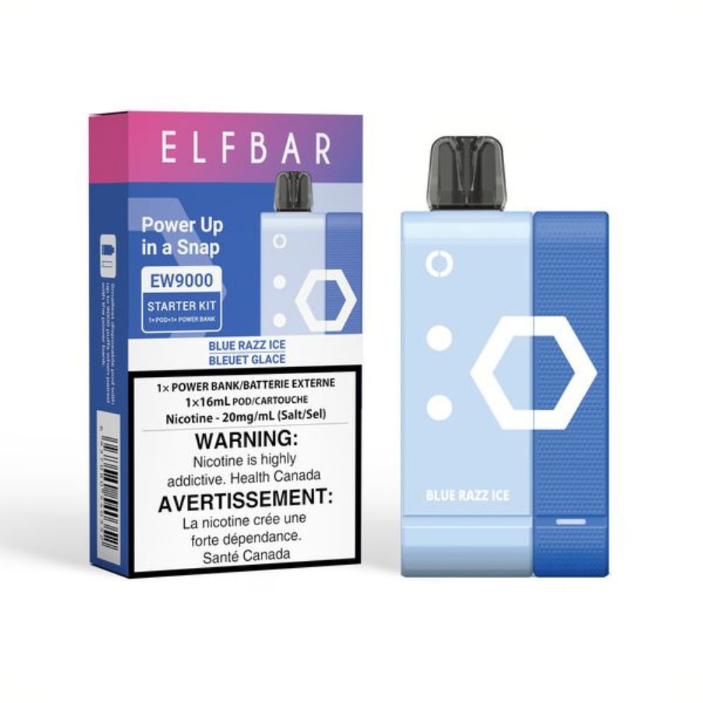 ElfBar EW9000 Disposable Starter Kit Blue Razz Ice 16mL 20mg