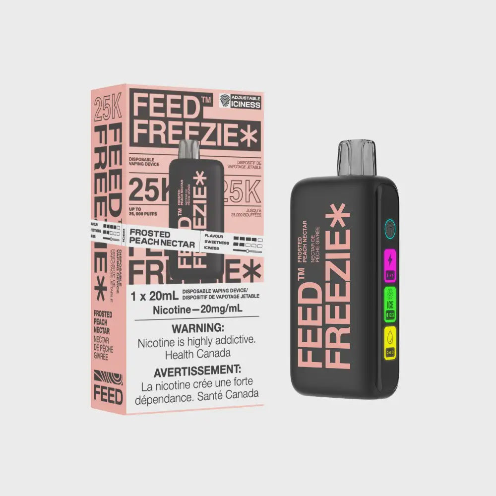 Feed Freezie Disposable Frosted Peach Nectar 20mL 20 mg Upto 25000 Puffs