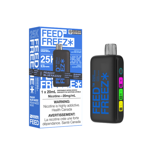 Feed Freezie Disposable Peachy Blue Razz 20mL 20 mg Upto 25000 Puffs