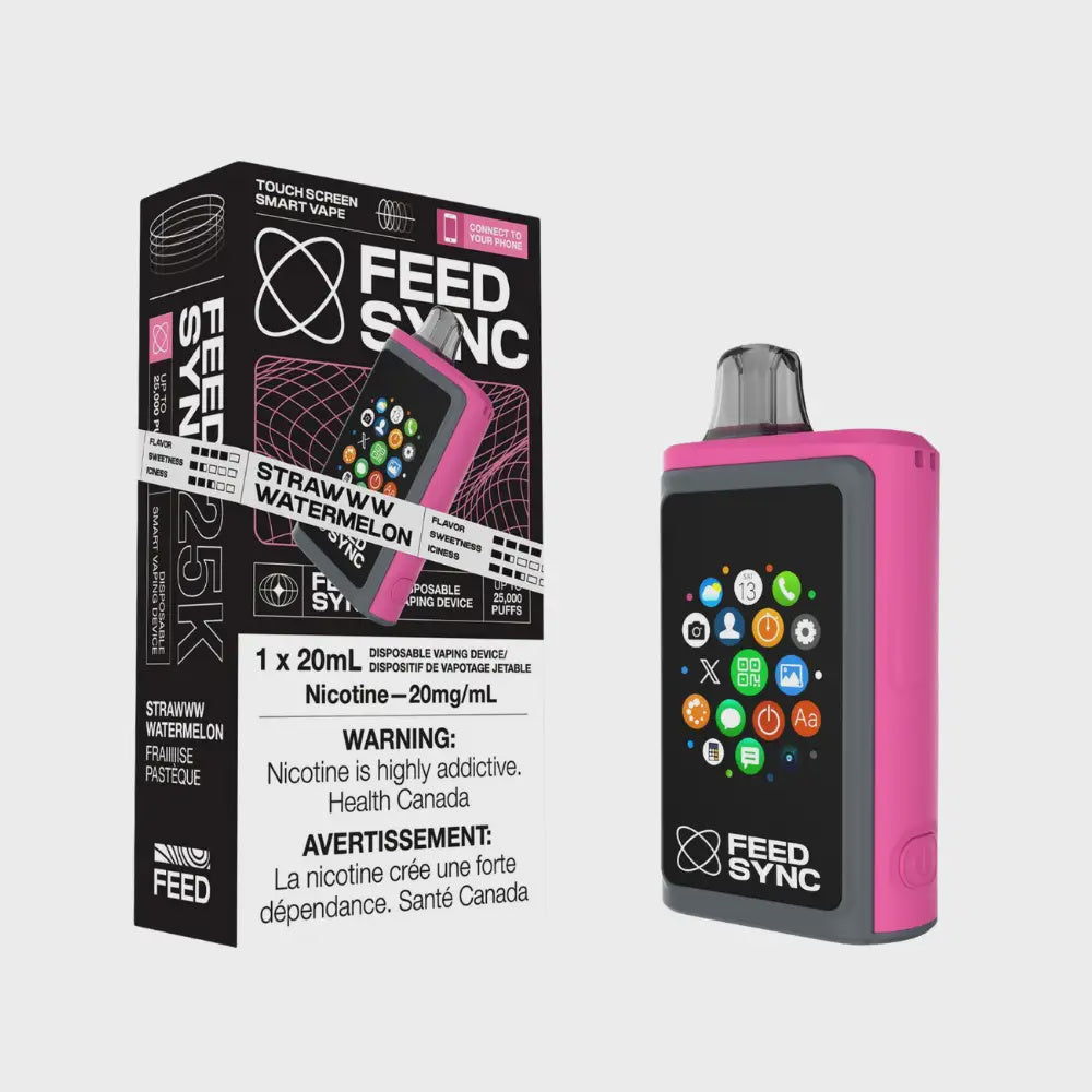 Feed Sync Smart Disposable Straw Watermelon 20 mL 20 mg 25000 Puffs