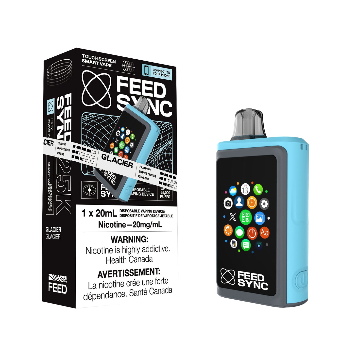 Feed Sync Smart Disposable Glacier 20 mL 20 mg 25000 Puffs