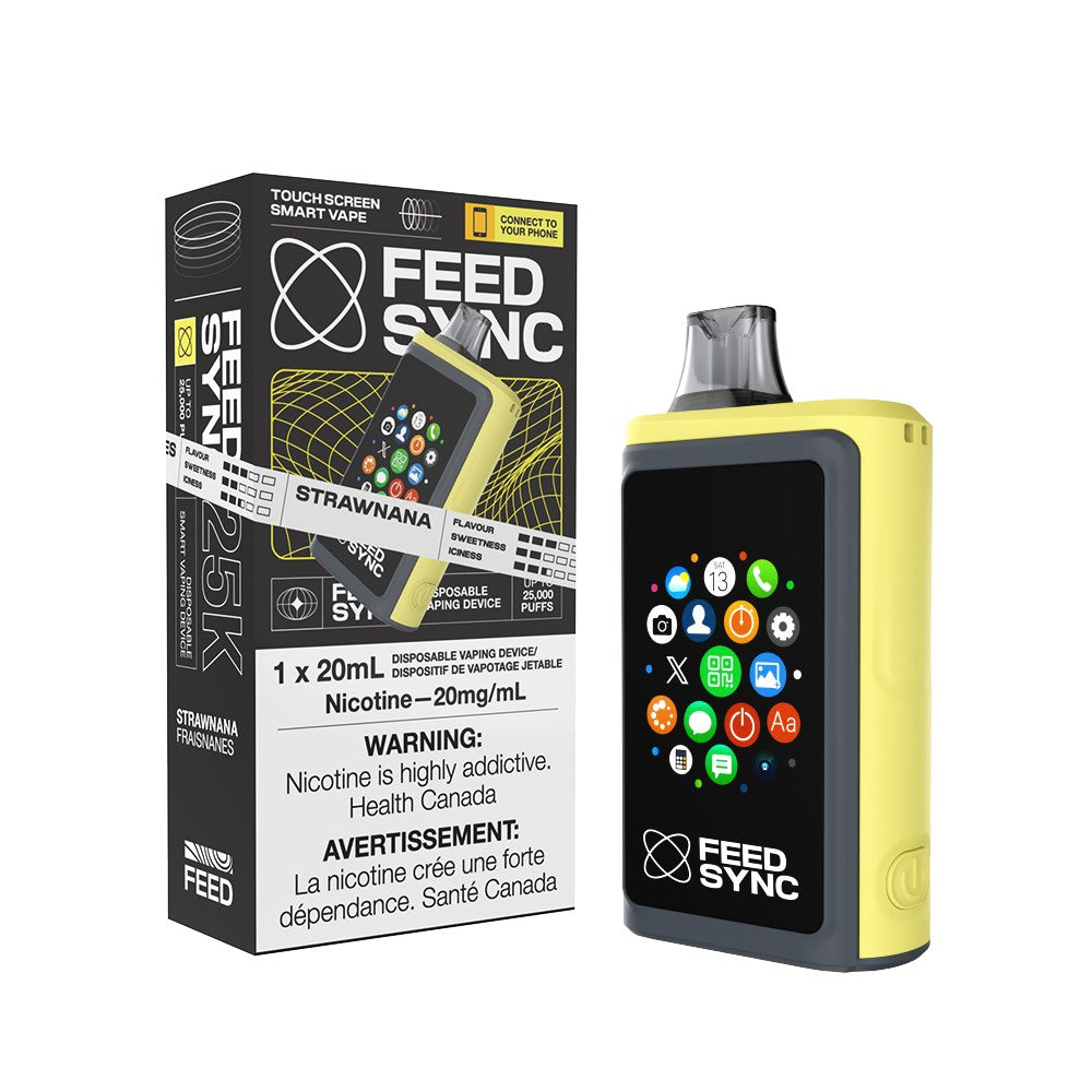 Feed Sync Smart Disposable Strawnana 20 mL 20 mg 25000 Puffs