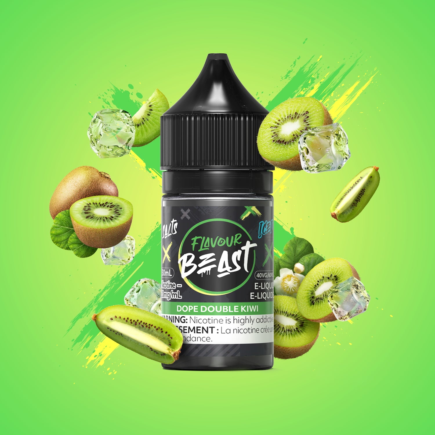 Flavour Beast Salts Dope Double Kiwi Iced 30mL 10mg