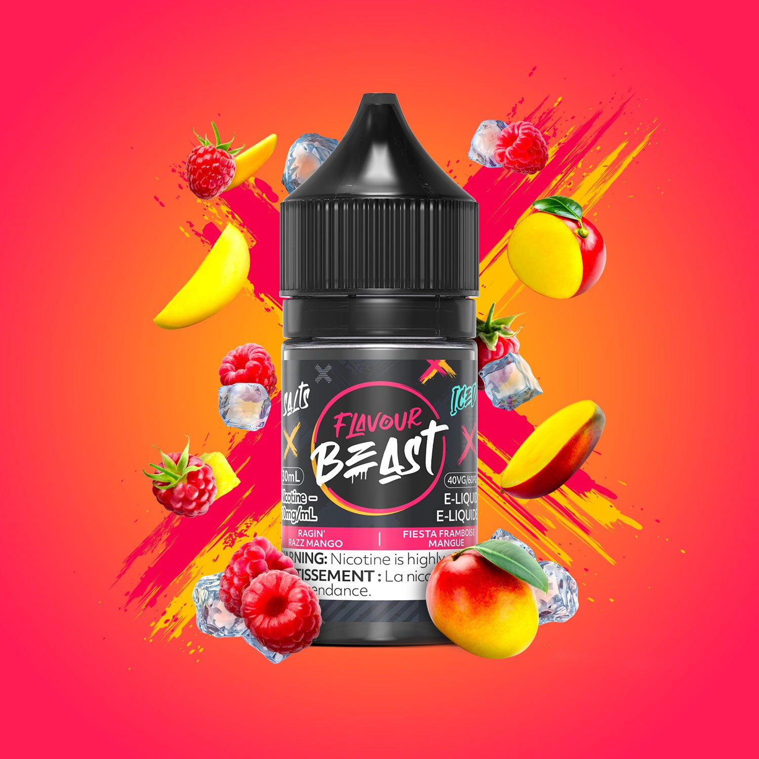 Flavour Beast Salts Iced Ragin Razz Mango 30mL 10mg