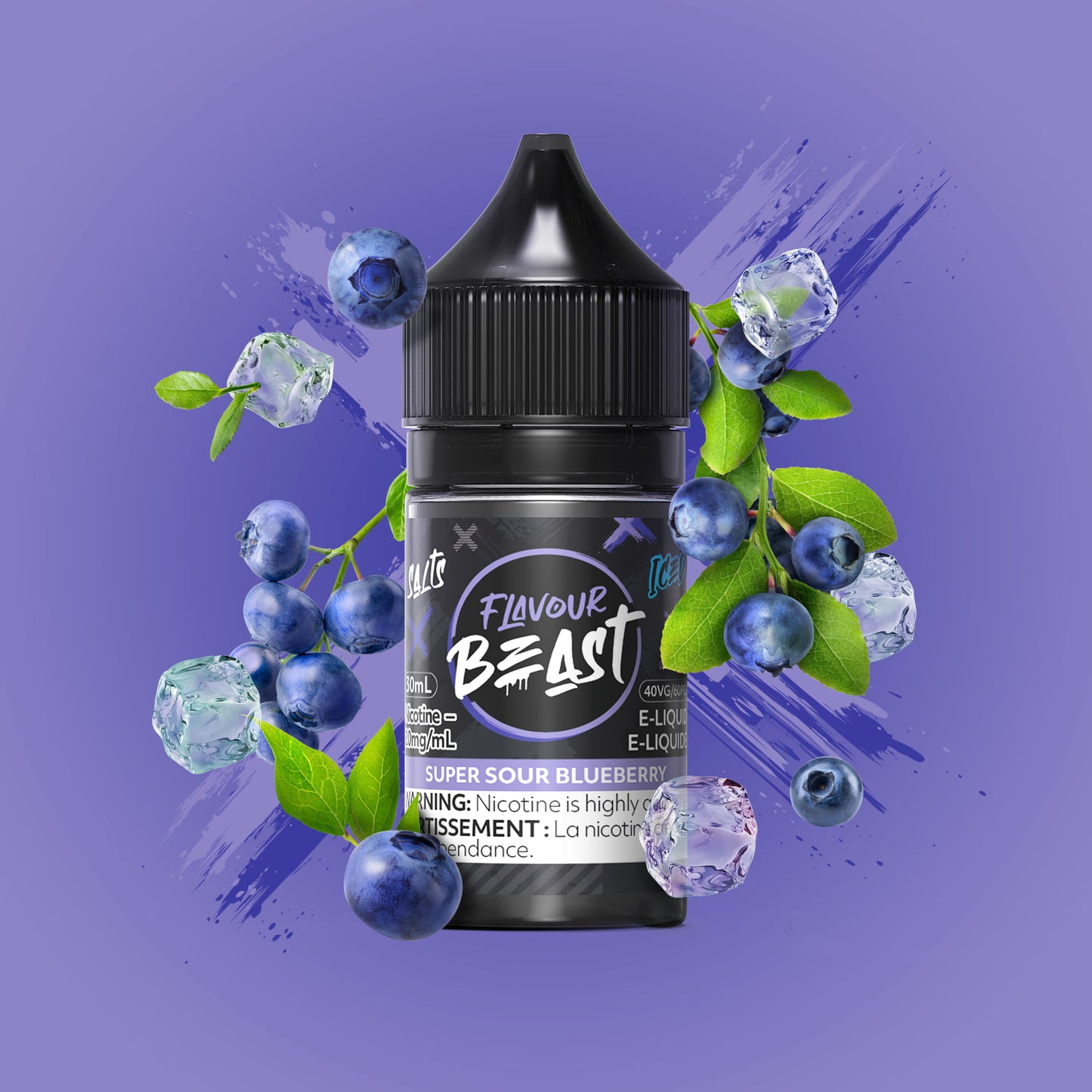 Flavour Beast Salts Super Sour Blueberry Iced 30mL 10mg