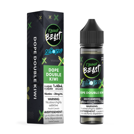 Flavour Beast ICE Salt Nic Vape Juice - Dope Double Kiwi (60ml)