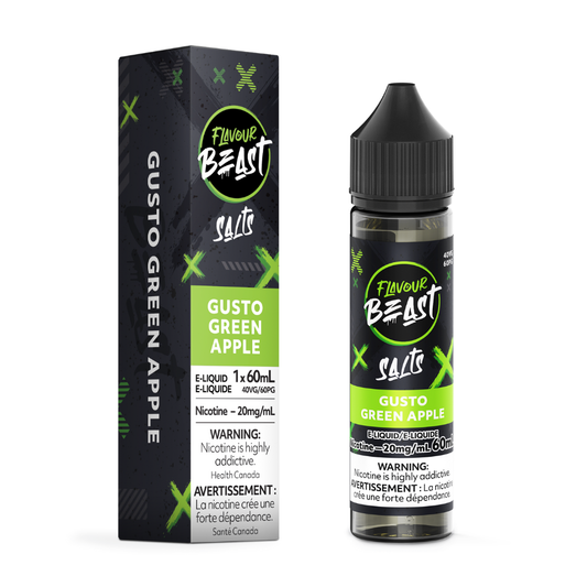 Flavour Beast Salt Nic Vape Juice - Gusto Green Apple (60ml)