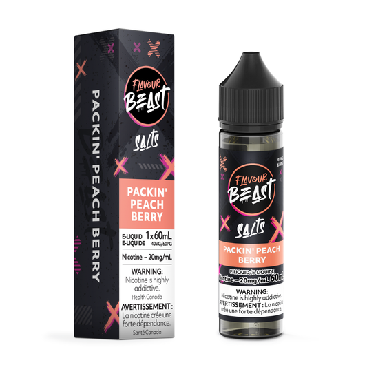 Flavour Beast Salt Nic Vape Juice - Packin' Peach Berry (60ml)