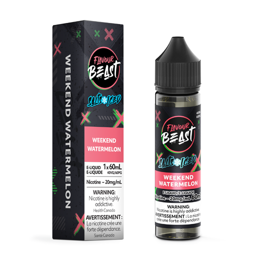 Flavour Beast ICE Salt Nic Vape Juice - Weekend Watermelon (60ml)
