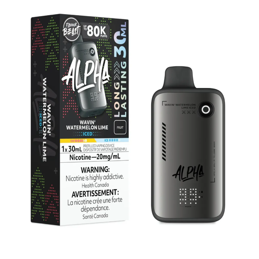 Flavour Beast Alpha Disposable Vape - Wavin' Watermelon Lime Iced - 80K Puffs - 20mg - 30mL