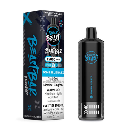 Flavour Beast Beast Bar Bomb Blue Razz Low Ice 15000 Puffs 3mg