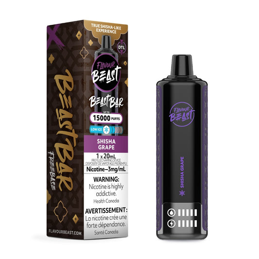 Flavour Beast Beast Bar Shisha Grape Low Ice 15000 Puffs 3mg