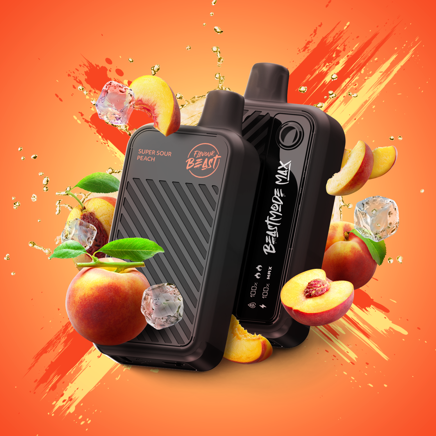 Flavour Beast Beast Mode Max Super Sour Peach Iced 18000 Puffs 20mL 20mg