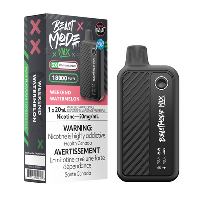 Flavour Beast Beast Mode Max Weekend Watermelon Iced 18000 Puffs 20mL 20mg