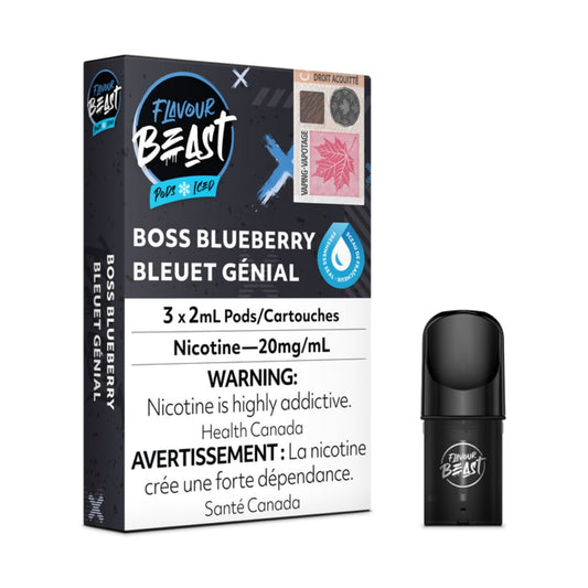 Flavour Beast Boss Blueberry Pods Iced 3 x 2mL 20mg