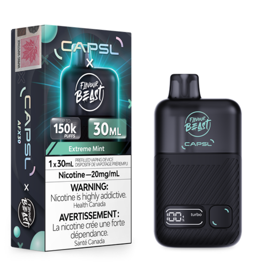 Flavour Beast CAPSL AFX30 150K Disposable Vape - Extreme Mint (30ml)
