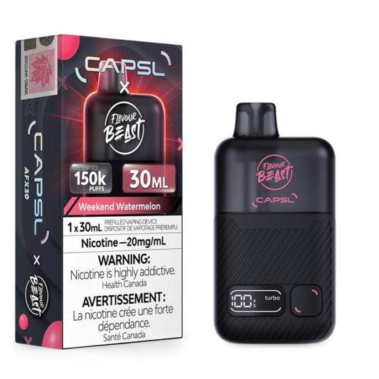 Flavour Beast CAPSL AFX30 150K Disposable Vape - Weekend Watermelon (30ml)
