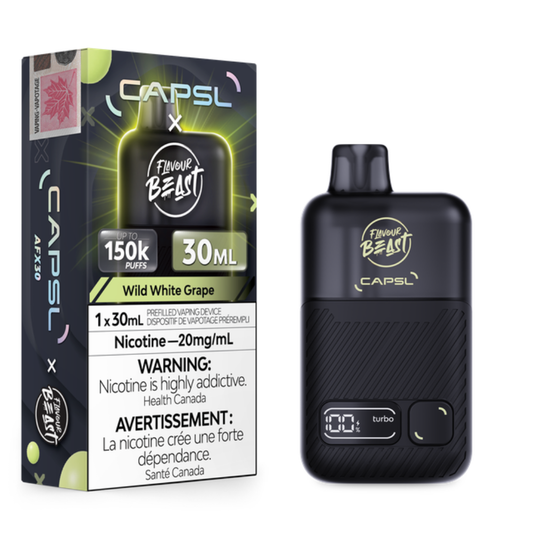 Flavour Beast x CAPSL AFX30 150K Disposable Vape - Wild White Grape (30ml)
