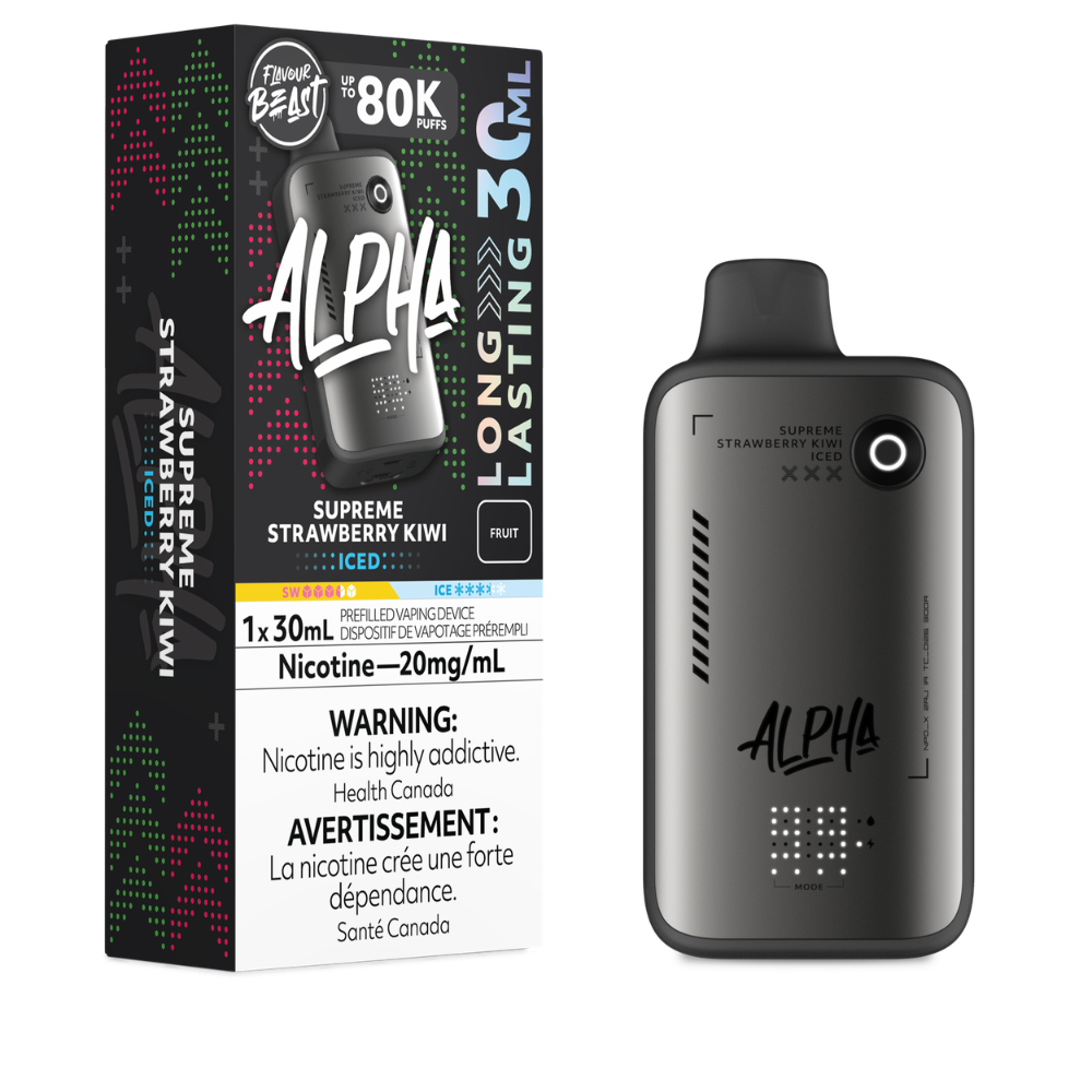 Flavour Beast Alpha Disposable Vape - Supreme Strawberry Kiwi Iced - 80K Puffs - 20mg - 30mL
