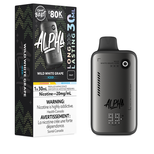 Flavour Beast Alpha Disposable Vape - Wild White Grape Iced - 80K Puffs - 20mg- 30mL