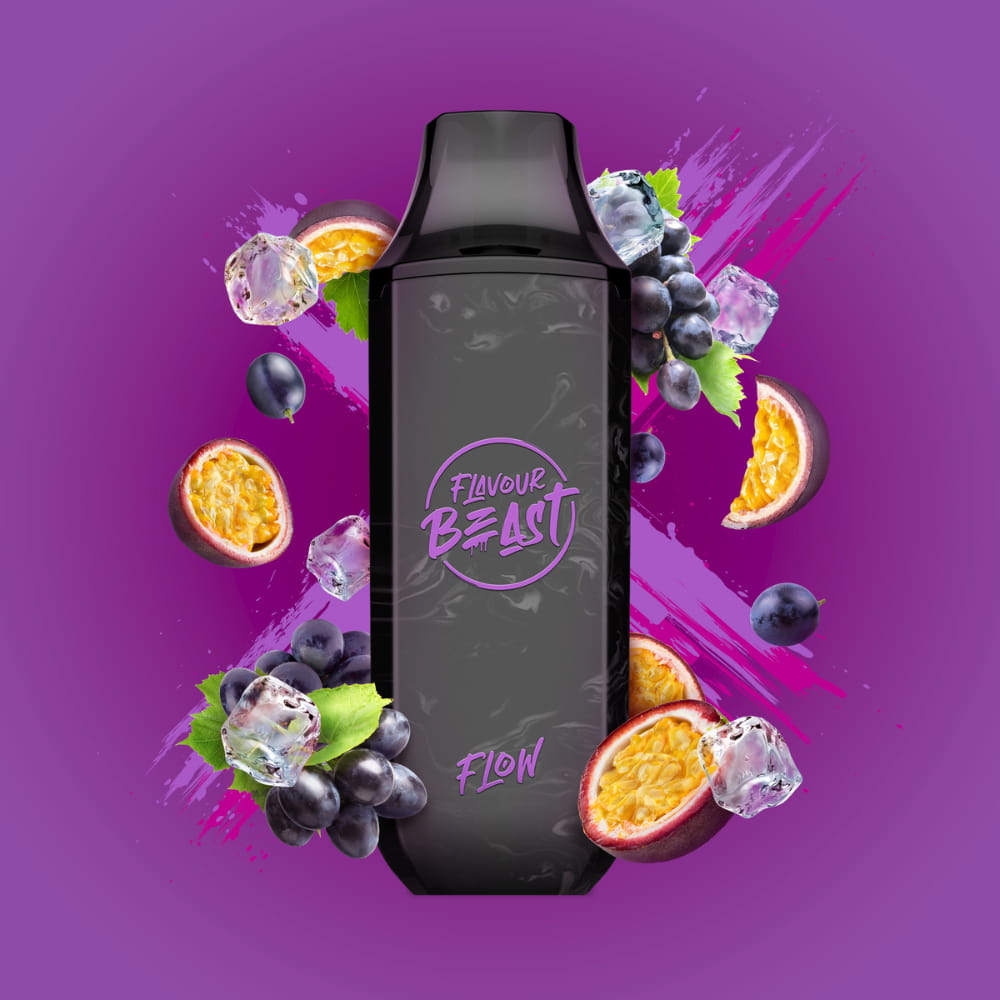 Flavour Beast Flow Groovy Grape Passionfruit Iced  5000 Puffs 20mg 10mL