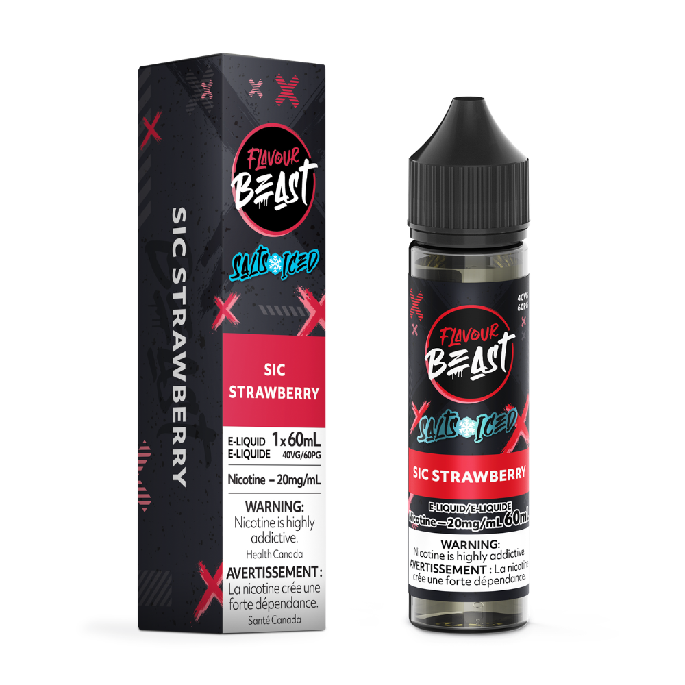 Flavour Beast ICE Salt Nic Vape Juice - Sic Strawberry (60ml)
