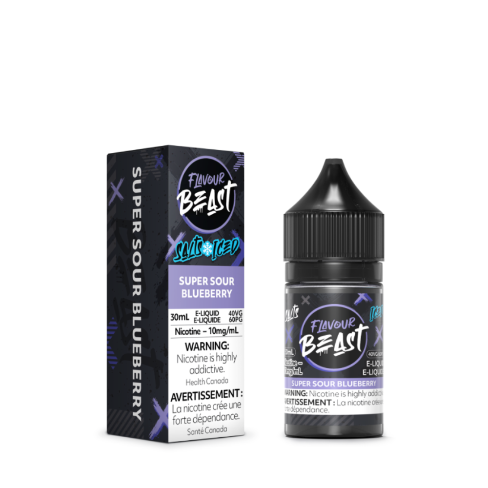 Flavour Beast ICE Salt Nic Vape Juice - Super Sour Blueberry (30ml)