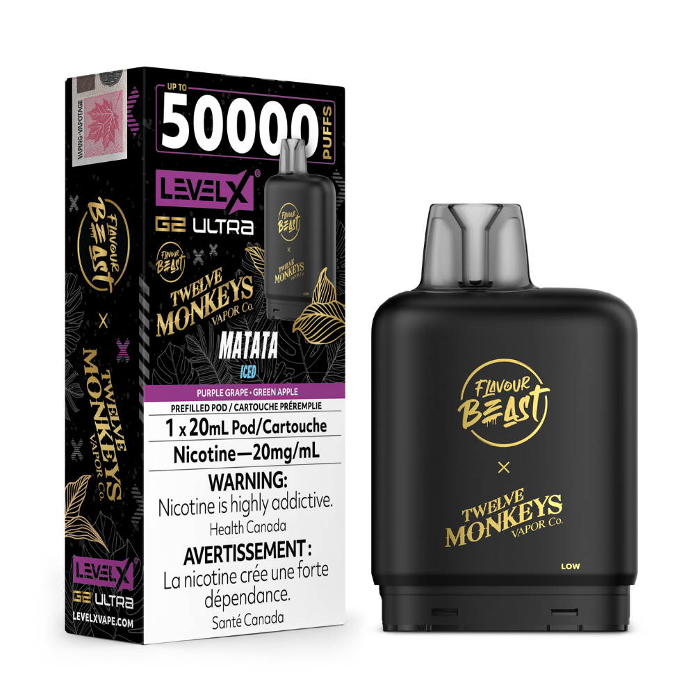 Flavour Beast 50K Level X G2 Ultra X Twelve Monkeys Series Vape Pods - 20mL - 20mg