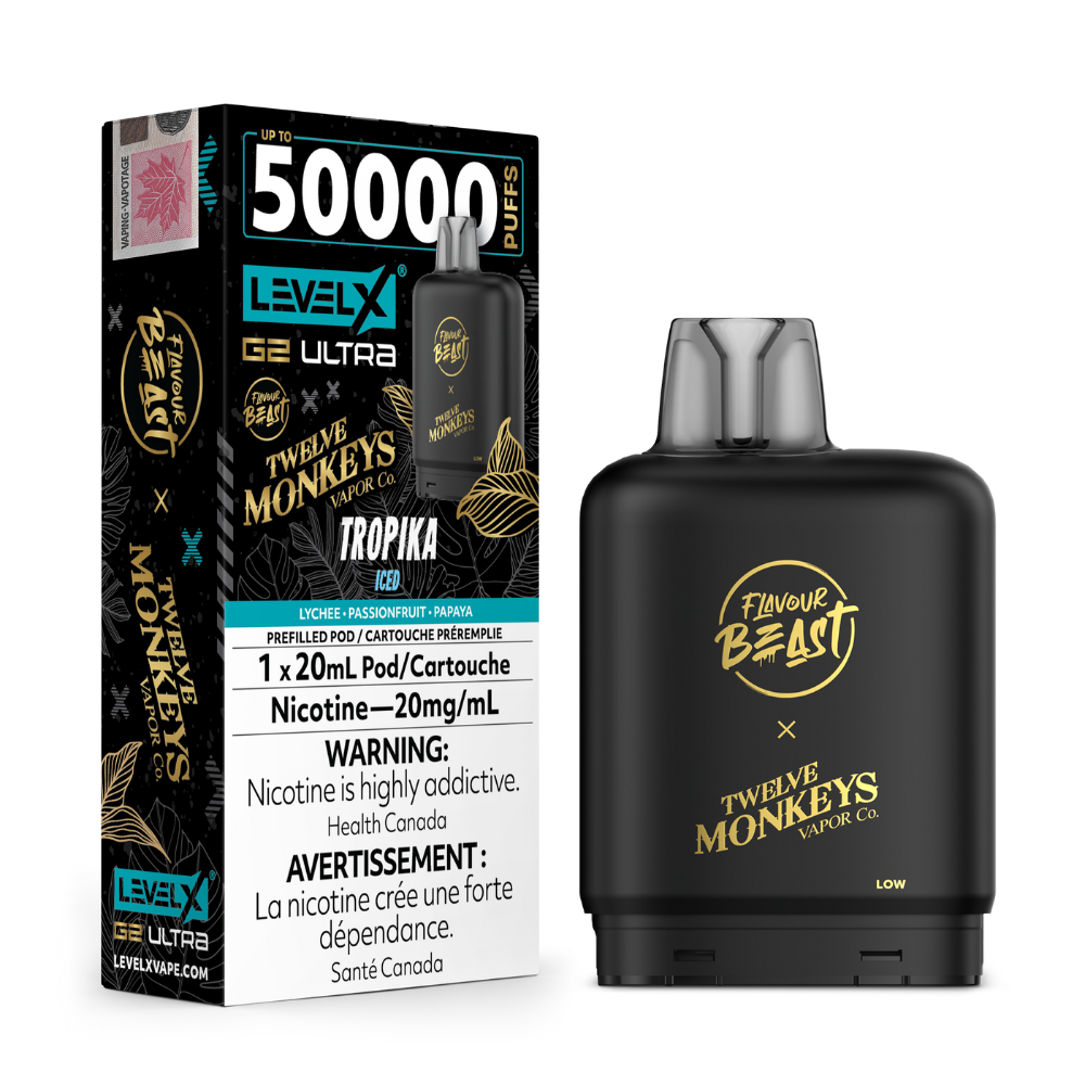 Flavour Beast 50K Level X G2 Ultra X Twelve Monkeys Series Vape Pods - 20mL - 20mg