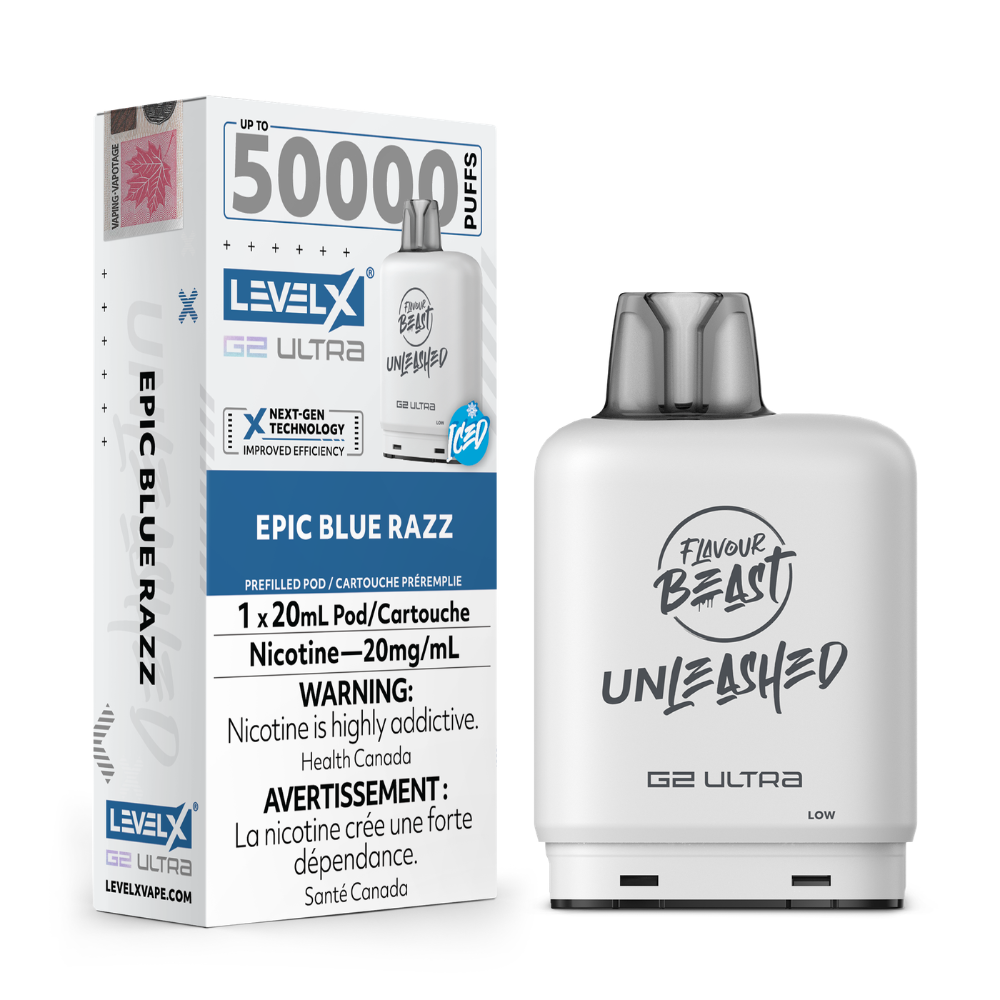Flavour Beast 50K Level X G2 Ultra Unleashed Series Vape Pods - 20mL - 20mg