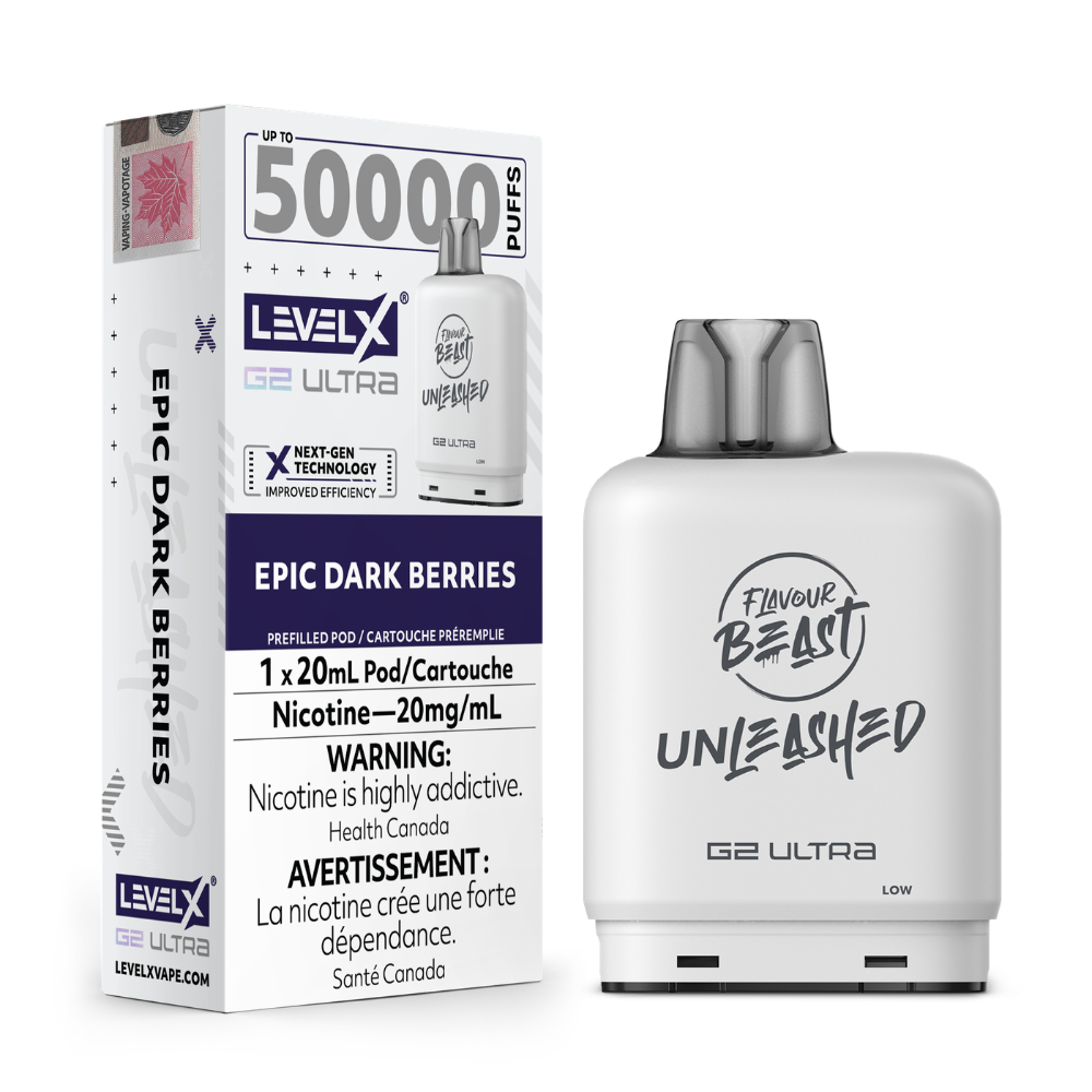 Flavour Beast 50K Level X G2 Ultra Unleashed Series Vape Pods - 20mL - 20mg