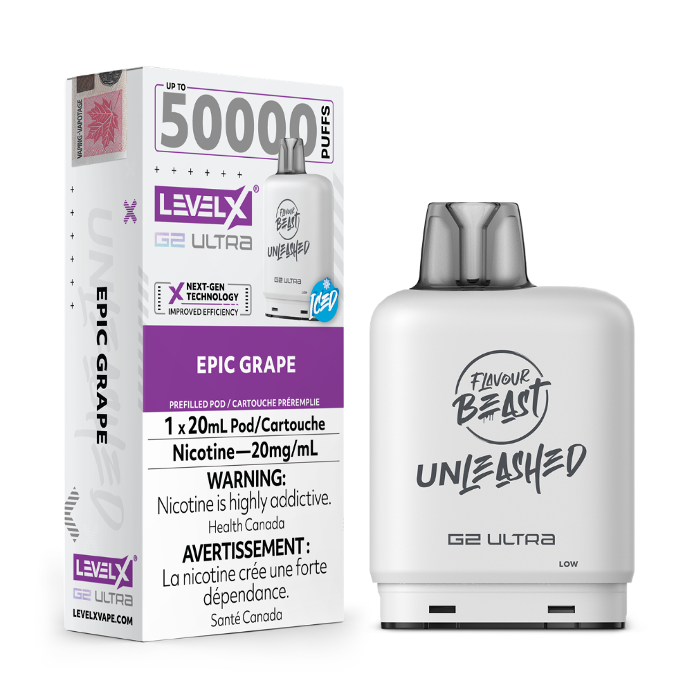 Flavour Beast 50K Level X G2 Ultra Unleashed Series Vape Pods - 20mL - 20mg